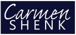 Carmen Shenk logo on Navy